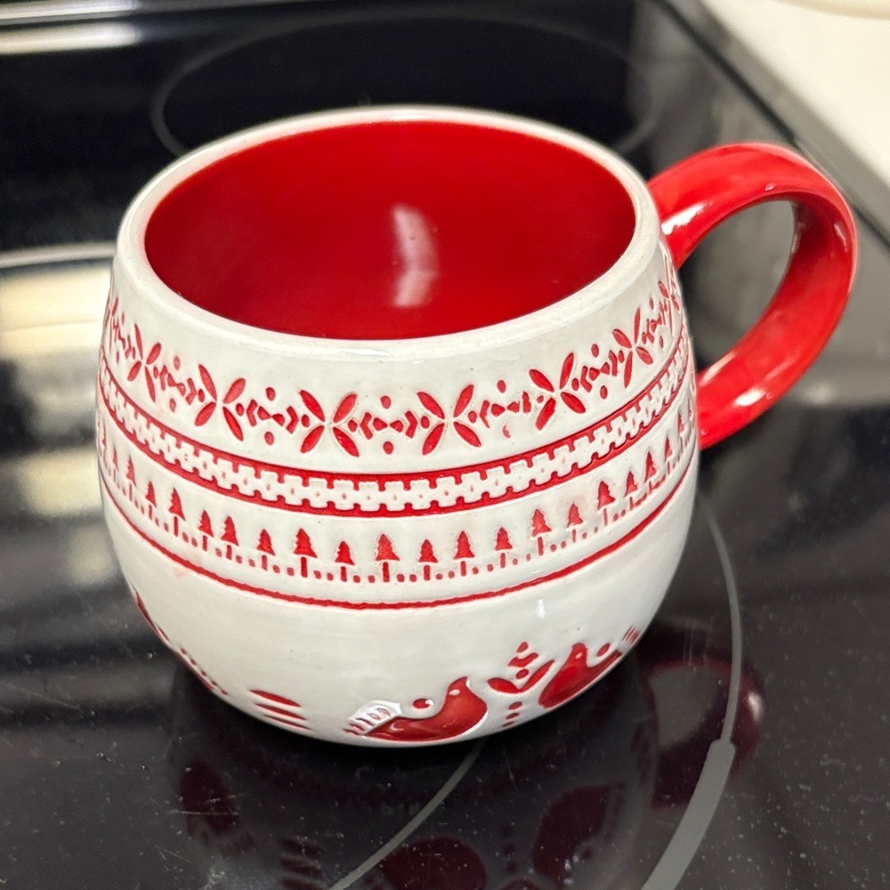 Hearth & Hand Red and White Patterned Mug - Picture 3 of 3